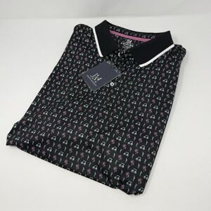NWT Jaxson Maximus Men's Sarasota Polo Golfer with Palm Blk/Pink Shirt, 2XL